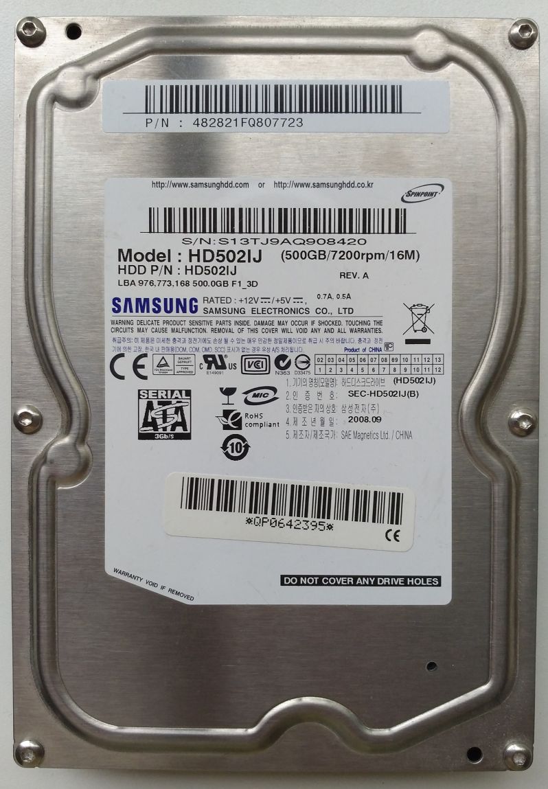 HDD SATA/300 3.5" 320GB / Samsung Spinpoint F1 (HD502IJ)